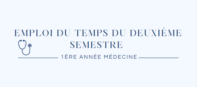 Emploi du temps du deuxième semestre – 1ère année Médecine