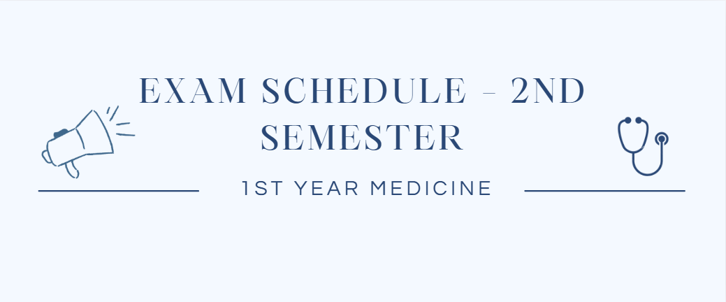 Exam Schedule – Semester 2