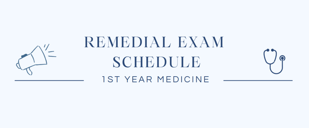 📢 Notice to Students – Remedial Exam Schedule 📢