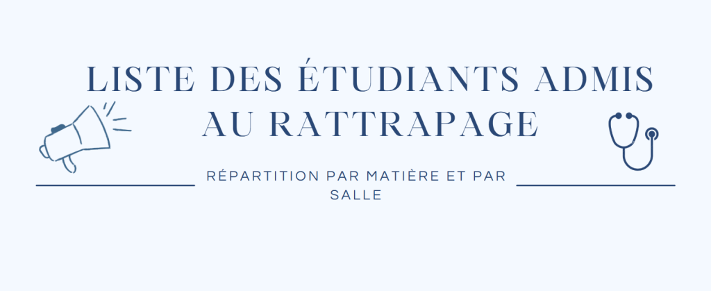 📝 Listes des étudiants admis au rattrapage – Répartition par salle