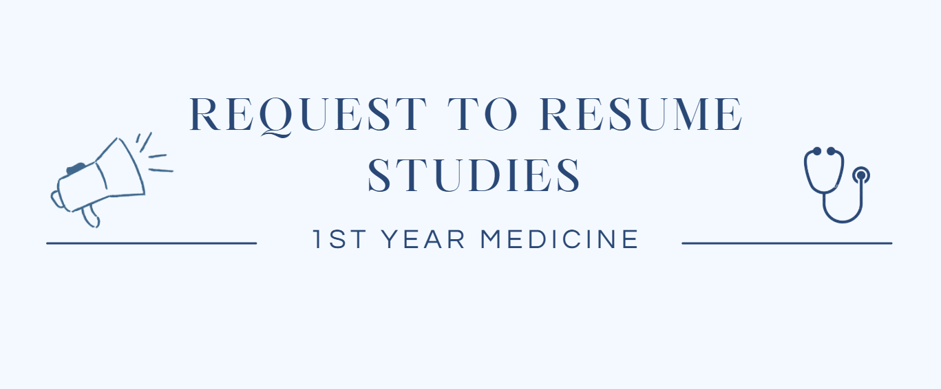 Request to resume studies