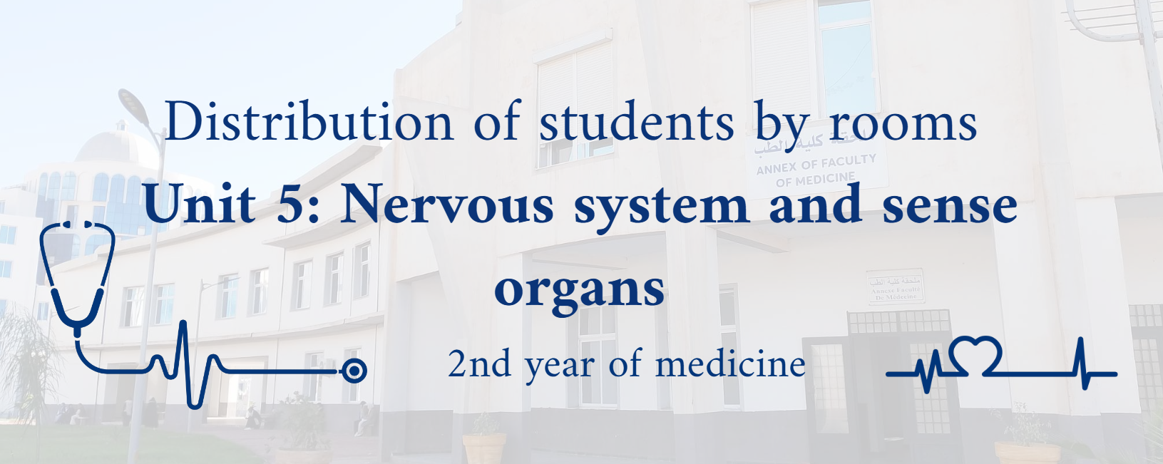 📢 Distribution of Students in Classrooms – Integrated Teaching Unit 5 (UEI 5): Schedule of Unit 5: Nervous System and Sense Organs 📢